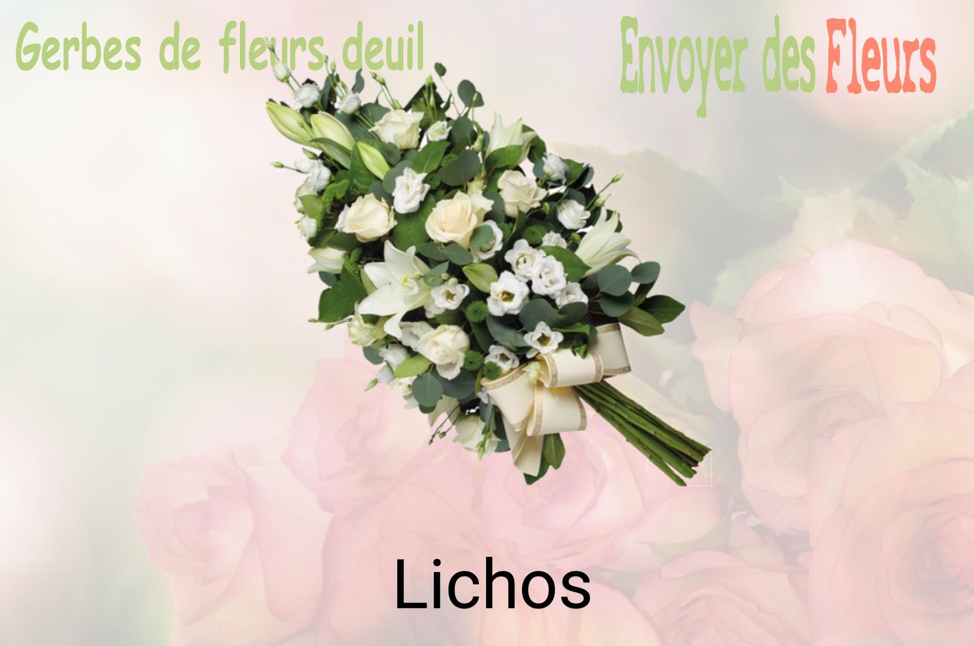 Gerbe de fleurs de deuil livrée à Lichos